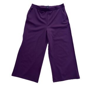 NWT LOFT  Super Wide Leg Size XLARGE Burgundy Elasticated Waist Dress Ankle Pant